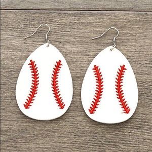 Hanging baseball earrings